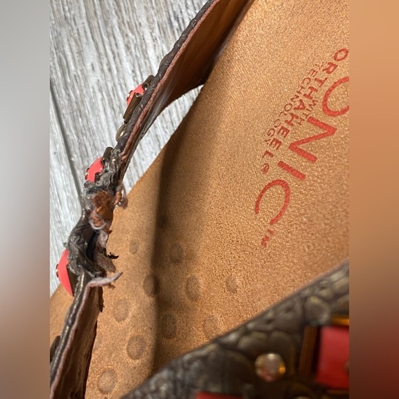 Vionic With Orthaheel Technology Flip Flop Sandal Size 6 Wide Floriana - Picture 10 of 16